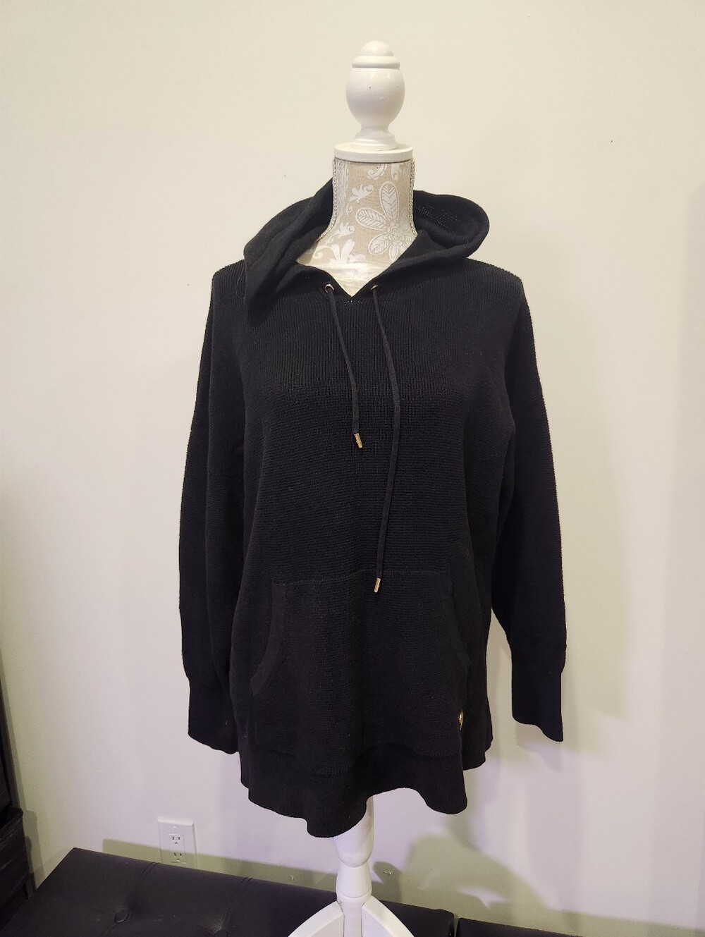 Michael Kors Black Hooded Cowl Sweater